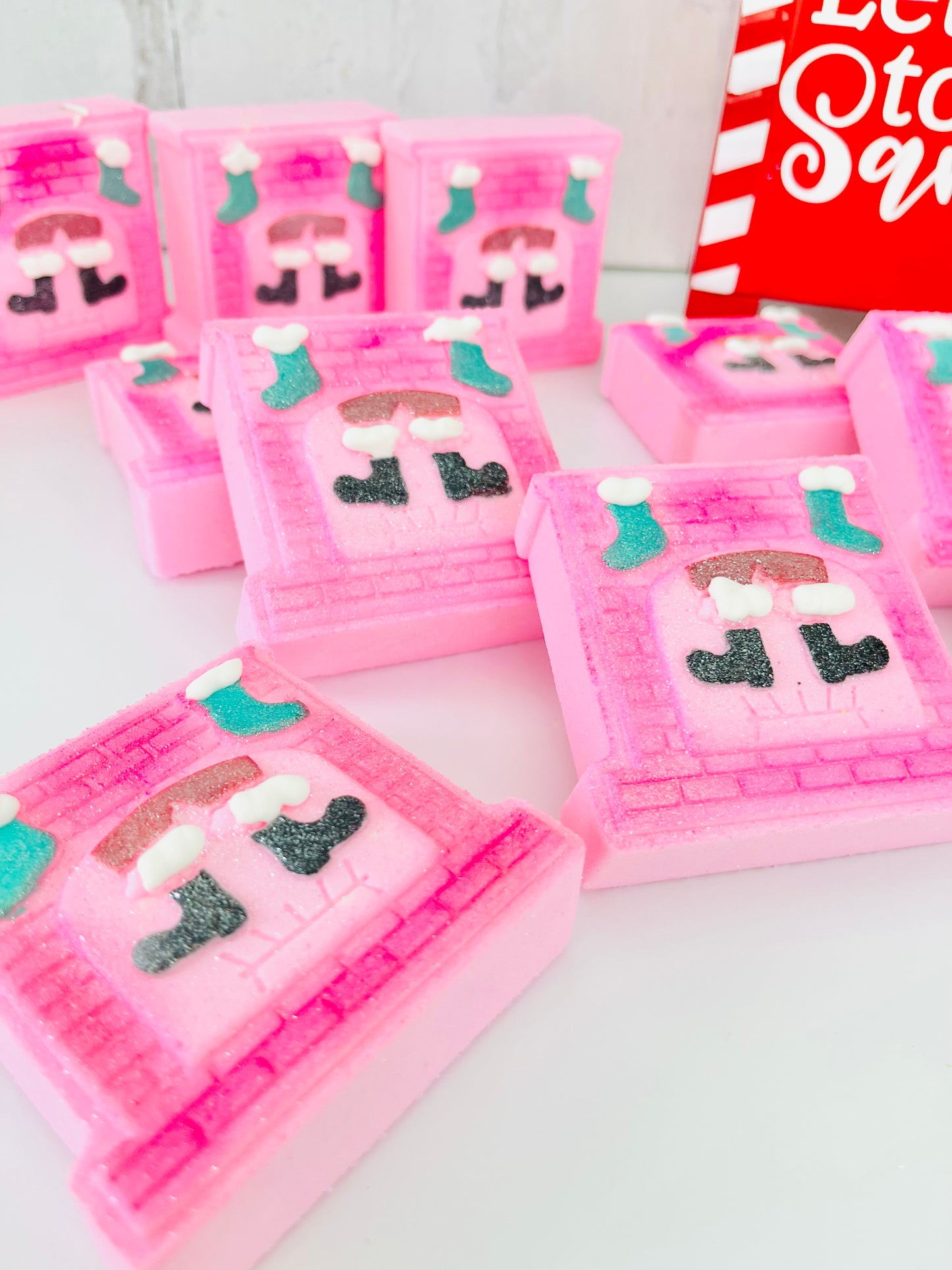 Fireplace Bath Bomb, Here Comes Santa store 1