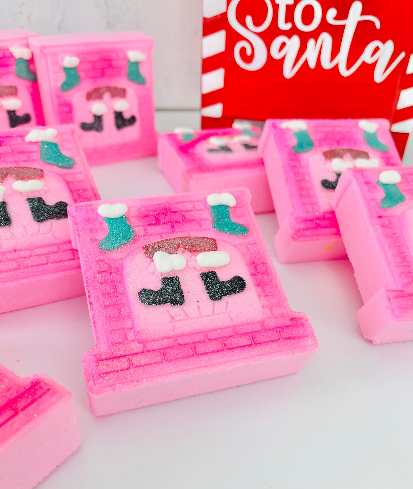 Fireplace Bath Bomb, Here Comes Santa store 1